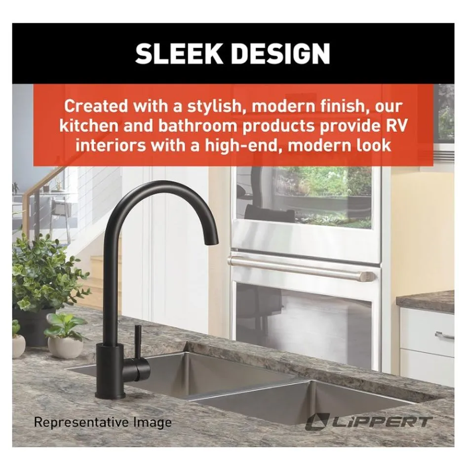 Curved Gooseneck Faucet - Blac
